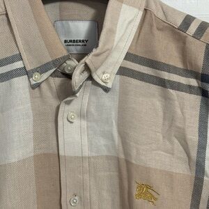 Burberry Tan and Black Casual Button Down Shirt